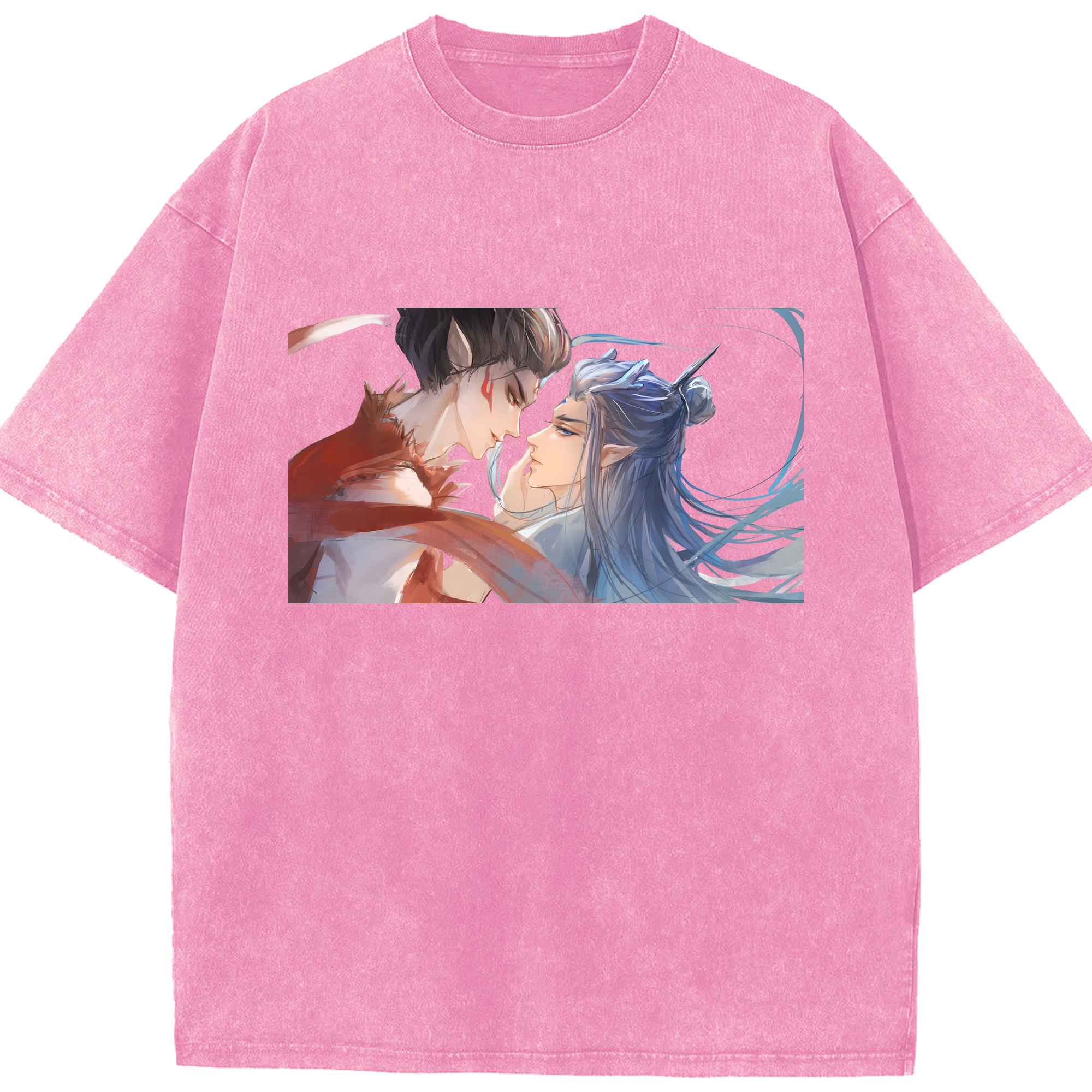 （画像用） Ne Zha 2 ナタ 魔童の大暴れ 綿100% ヴィンテージ風 半袖Tシャツ（フロントプリント）